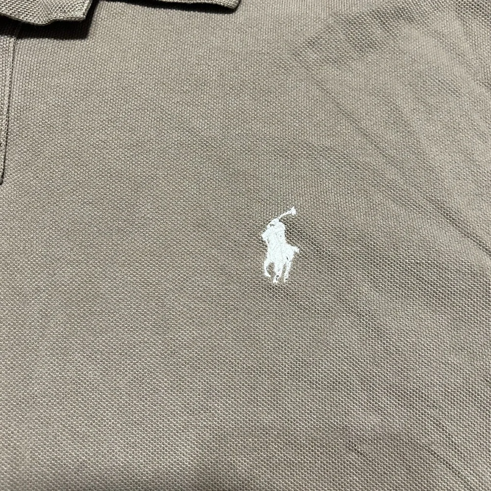 Ralph Lauren Polo Mens Brown Long Sleeve Polo Shirt Size XL Custom Slim‎ Fit